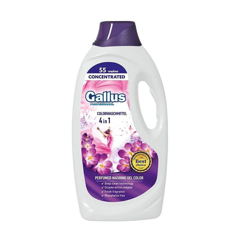 Гель для прання кольорових речей Gallus Professional Concentrated 4 в 1 Color, 55 циклів прання, 1.98 л