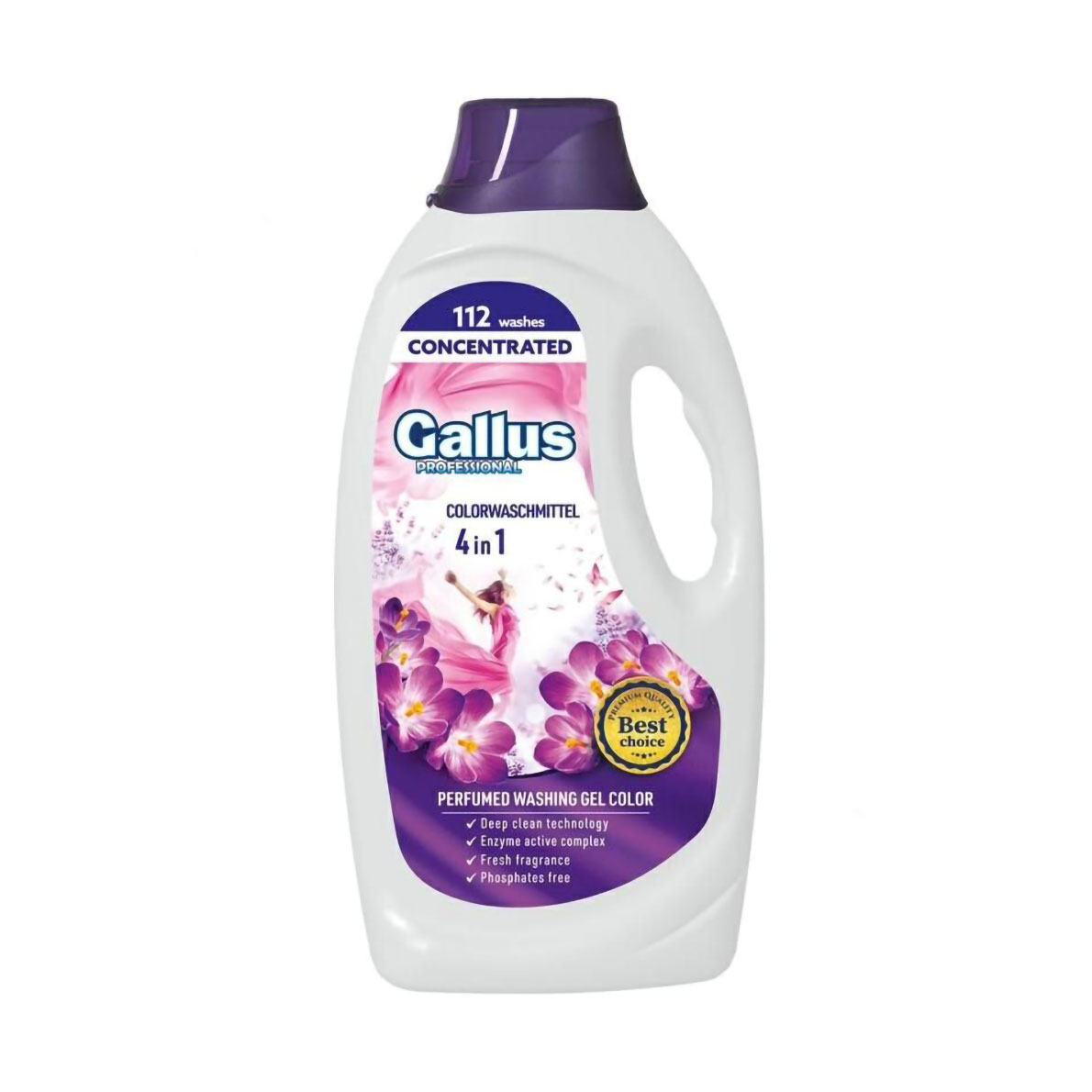 Гель для прання кольорових речей Gallus Professional Concentrated 4 в 1 Color, 112 циклів прання, 4.05 л